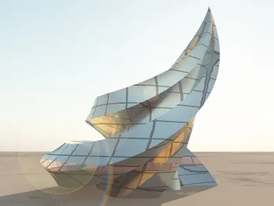 Curl Sci Fi Building 3D model