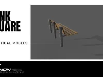 Park Bench Low-poly  Low-poly 3D model