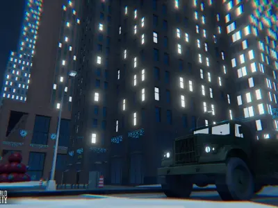 LOW POLY WORLD - MODULAR CITY Low-poly 3D model