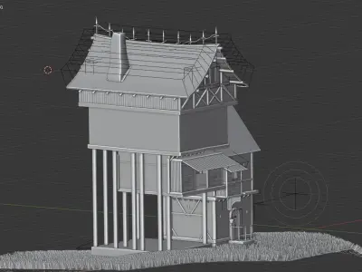 fantasy Stylized Medieval House b8 3D model