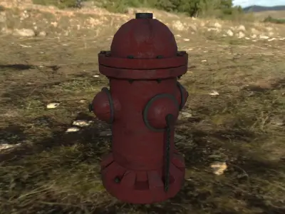 Fire Hydrant 3D Low Poly Model Low-poly 3D model
