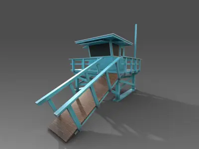 Lifeguard Station Low Poly Low-poly 3D model