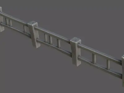 Stylized fence 3D model