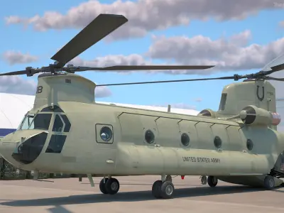  Loading Humvee in CH47 Chinook Helicopter Rigged 