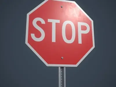 Stop Sign Low-poly 3D model