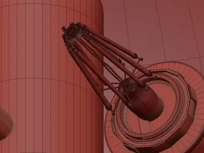 Bartlett Wide French White Pendant Light 3D model