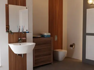 Blender 3D - Bathroom Interior with Procedural Shaders 3D model