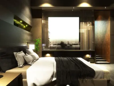 interior bedroom 3d 3D model