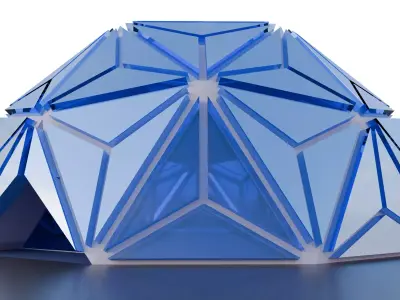 Glass Pyramid Glass Office 3D model