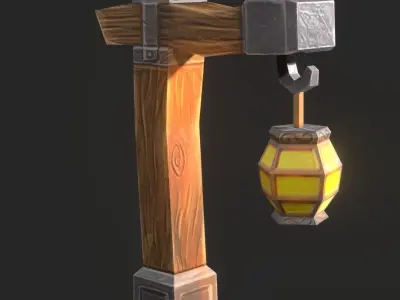 Simple Lamp Low-poly 3D model get