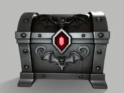 Gothic Vampire Chest Stylized Game Prop Low-poly 3D model