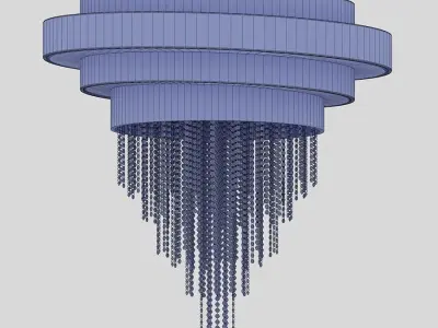 Guggenheim modern chandelier in gold 3D model