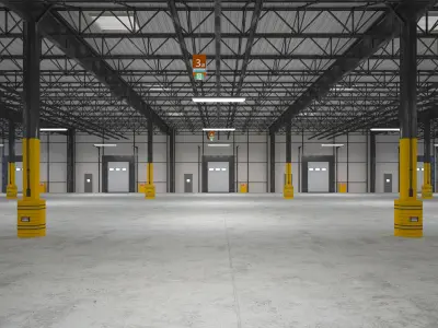 Exhibition Hall Warehouse 9 interior and exterior  3D model