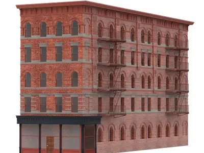 Old brick house from New York 3D model