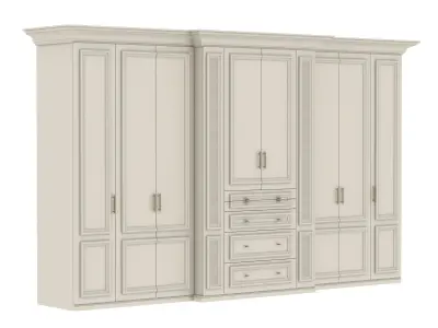 Wardrobe with drawers and doors 3D model purchase