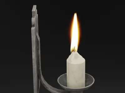 Wall Light Candle Low-poly 3D model