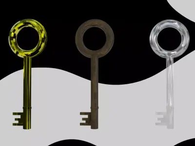 Antique key Low-poly 3D model purchase