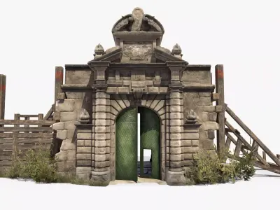 Old Portal Castle Low-poly 3D model