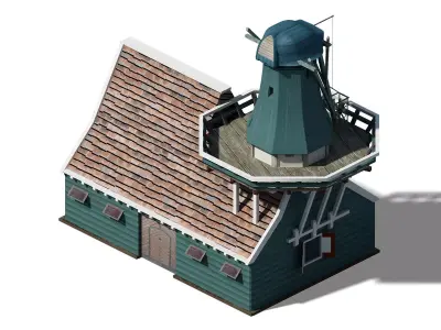 Different dimension - building - big windmill 02 3D model