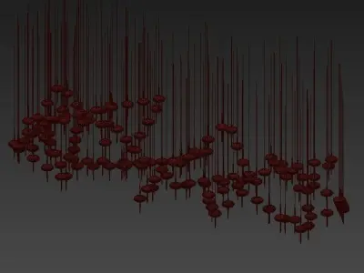 Rain chandelier 3D model