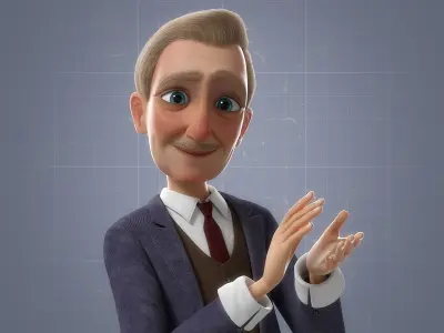  Cartoon Old Man Rigged 