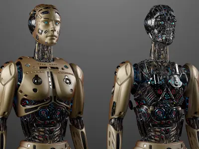 Futuristic Robot Man 3d Model no RIG 3D model