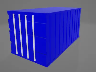 Containers Red Blue Green Yellow Low-poly 3D model