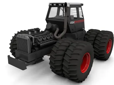 JI Case  4994 1984 Tractor White Version  3D model
