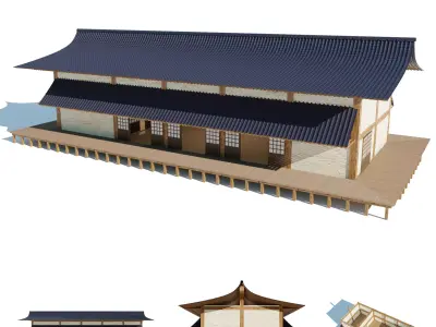 Japanese freestanding dojo 3D model