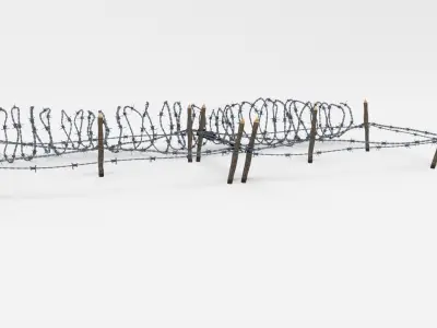 Low Poly Barb Wire Obstacle Low-poly 3D model