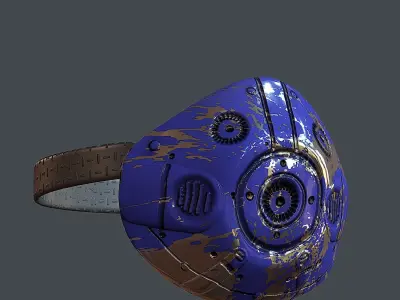 Gas mask helmet 3d model scifi Low-poly Low-poly 3D model buy