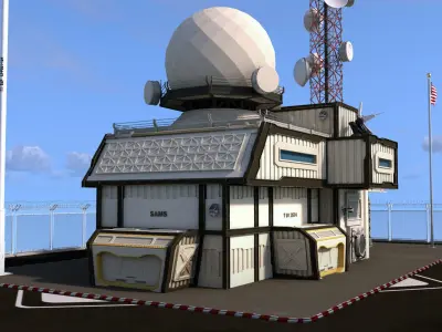 satellite center 02 Low-poly 3D model