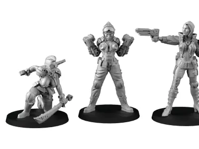 Cyber girls 3D print model