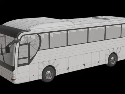 White Modern Coach Bus Free 3D model