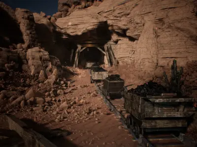 Mining Props 42 Assets Low-poly 3D model