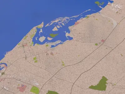 Umm Al Quwain City UAE Low-poly 3D model