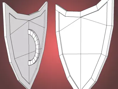 LowPoly Shield door handle Low-poly 3D model