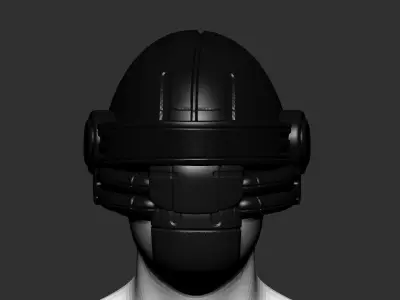 helmet high poly sculpt 3d printable 3D model 5