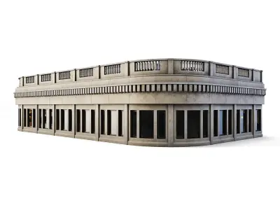 Tenement Building Roof Floor Low-poly 3D model