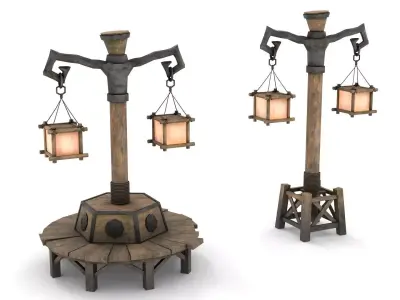 Fantasy Street Lamp Low-poly 3D model