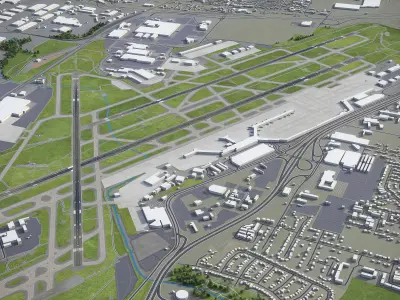 St Louis - Lambert International Airport - STL Low-poly 3D model