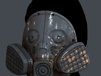 Gas mask helmet 3d model scifi Low-poly Low-poly Low-poly 3D model