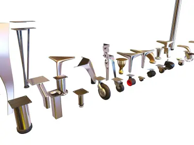 Furniture Fittings Mega Pack - Legs Feet Reels 3D model