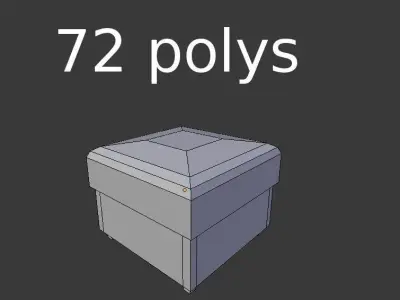 low poly taburet box Low-poly 3D model