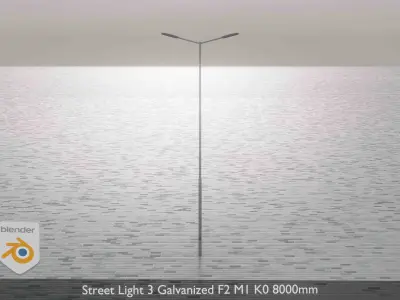 Street Light 3 Galvanized F2 M1 K0 8000mm Low-poly 3D model