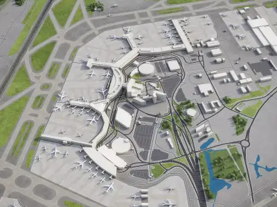 Stockholm - Arlanda Airport Low-poly 3D model