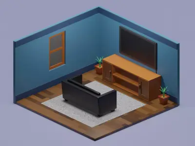 Isometric Room Low-poly 3D model