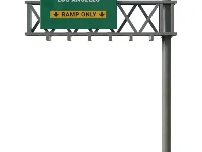 Highway Sign 02 Low-poly 3D model