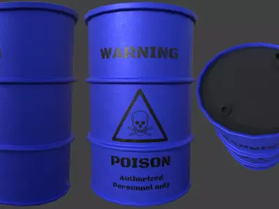 Blue Barrel Signal Low-poly 3D model