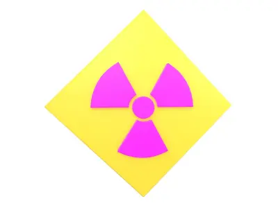 Radiation Symbol v3 003 Low-poly 3D model